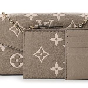 NWT Louis Vuitton Empreinte Monogram Giant Felicie Pochette Tourterelle Creme